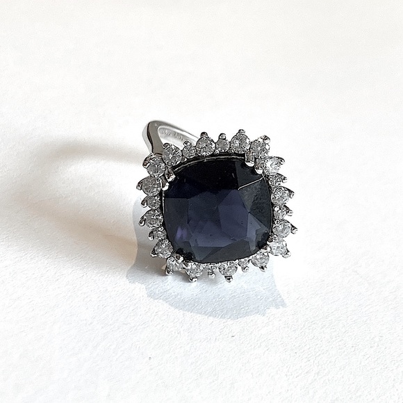 Sterling Silver Cubic Zirconia Blue Sapphire Ring - Picture 4 of 16